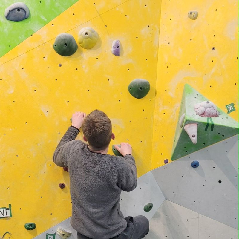 Photo of me rock climbing